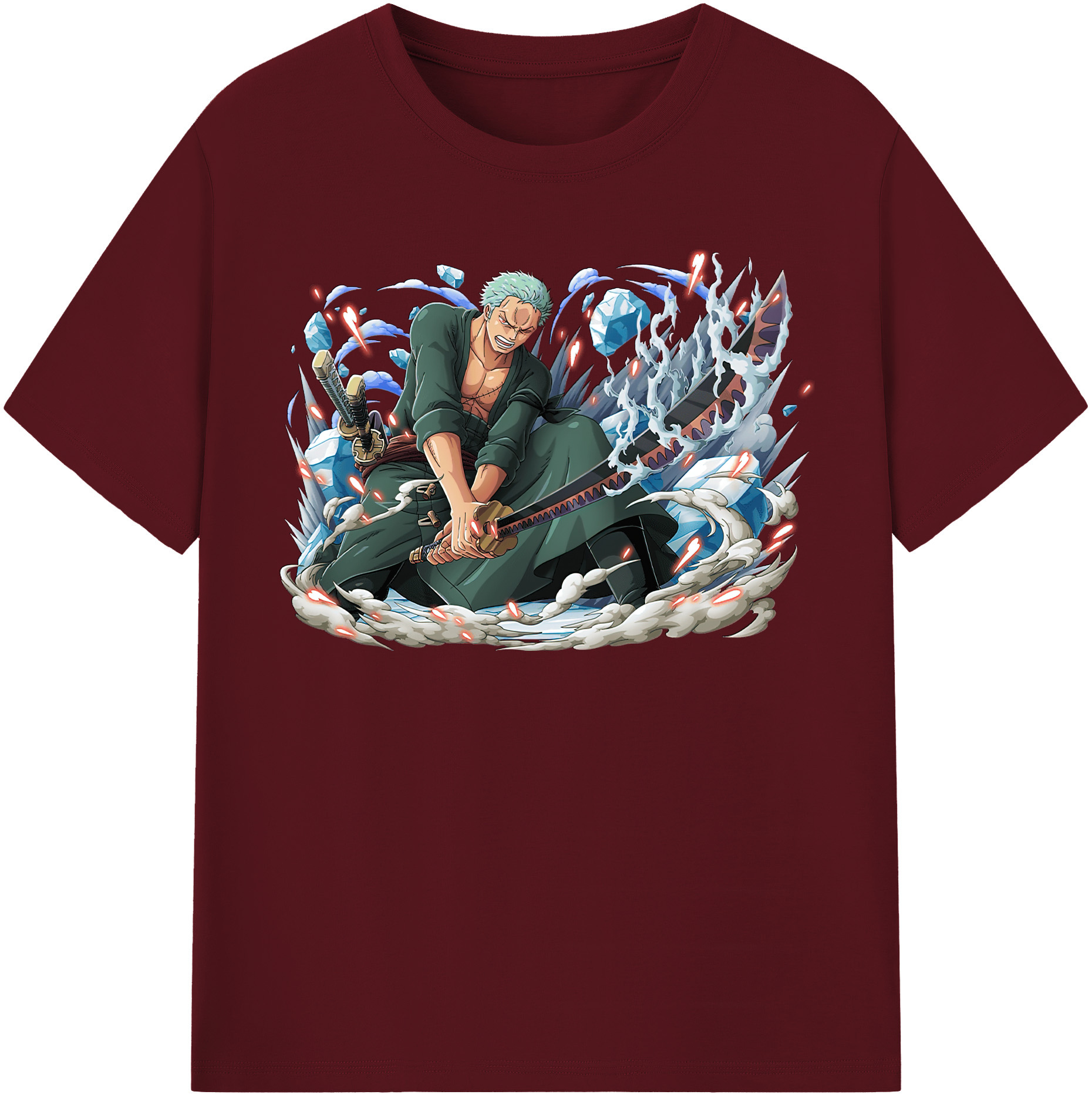 ワンピース ロロノア・ゾロ ONE PIECE Roronoa Zoro 綿100％半袖Tシャツ（フロントプリント）